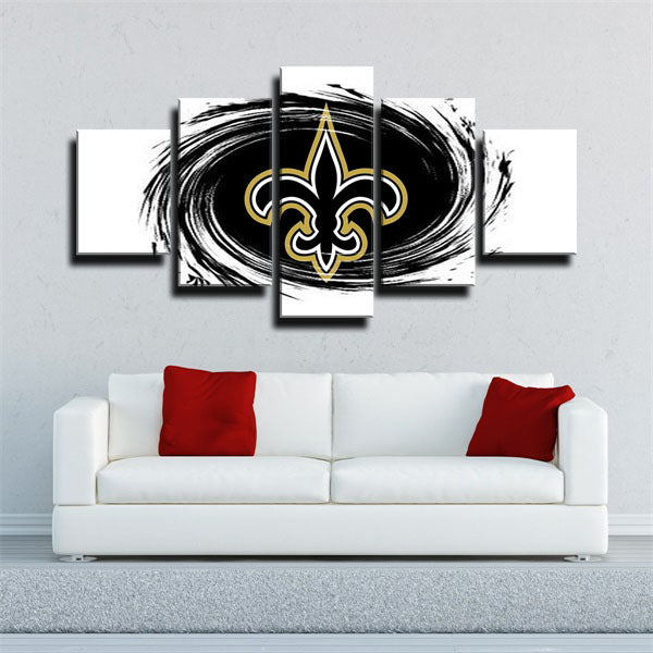 New Orleans Saints Team Black Logo Canvas Wall Art