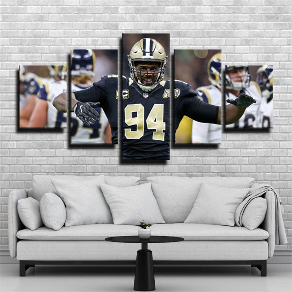 New Orleans Saints Team Defensive End Cameron Jordan Player Canvas Wall Art