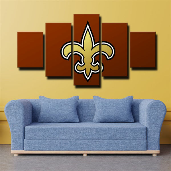 New Orleans Saints Team Emblem Red Canvas Wall Art