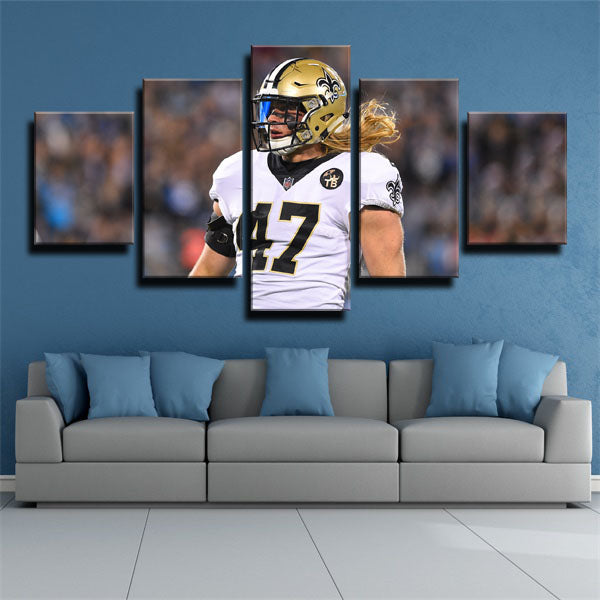 New Orleans Saints Team Linebacker Alex Anzalone Canvas Wall Art
