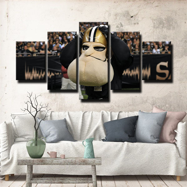 New Orleans Saints Team Mascot Logo Canvas Wall Art