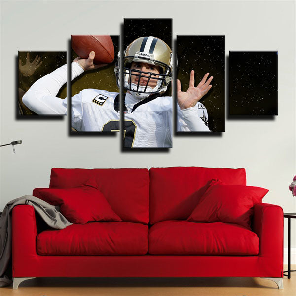 Quarterback Hurricane Drew Drew Brees Canvas Wall Art