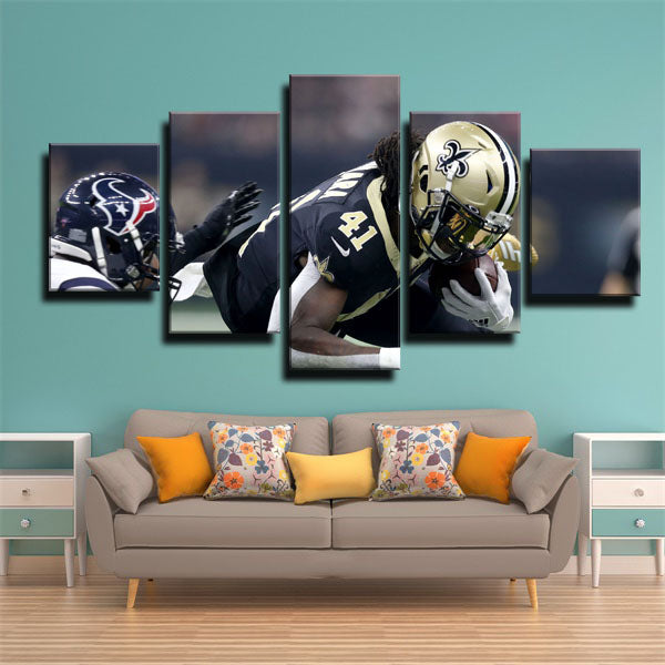 New Orleans Saints Team Running Back Alvin Kamara Canvas Wall Art
