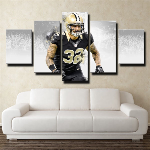 New Orleans Saints Team Safety Eric Hagg Logo Canvas Wall Art