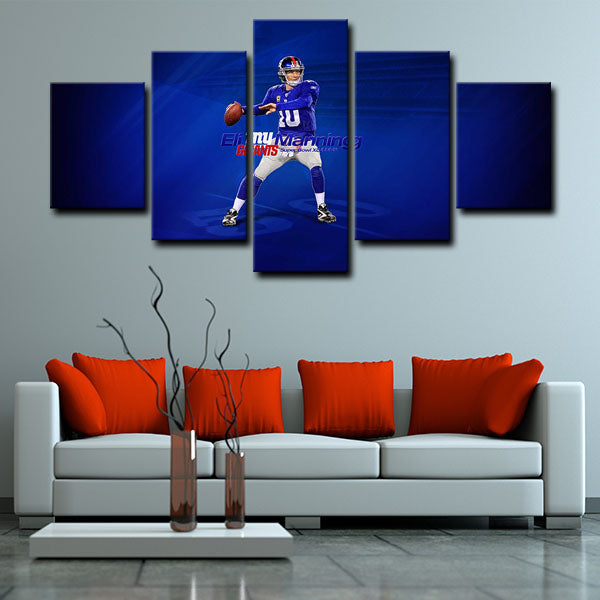 New York Giants Quarterback Easy Eli Manning Canvas Wall Art