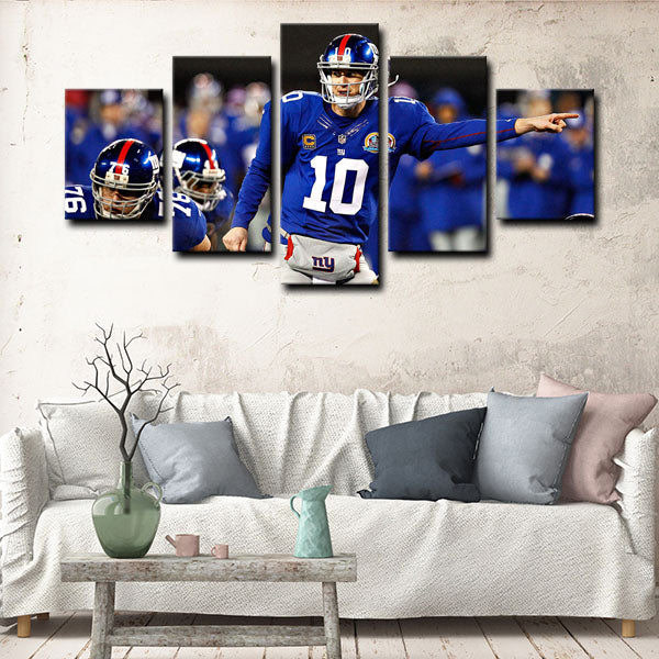 New York Giants Quarterback Eli Eli Manning Canvas Wall Art