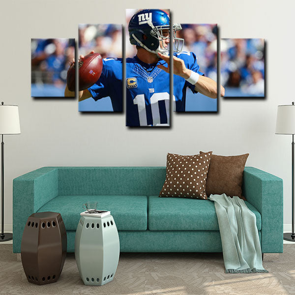 New York Giants Quarterback Eli Eli Manning Canvas Wall Art