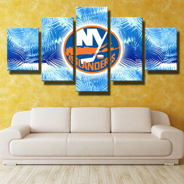 New York Islanders Ice Hockey Emblem Canvas Wall Art