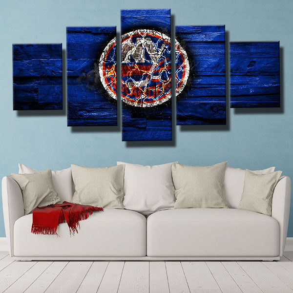 New York Islanders Magic Blue Emblem Canvas Wall Art
