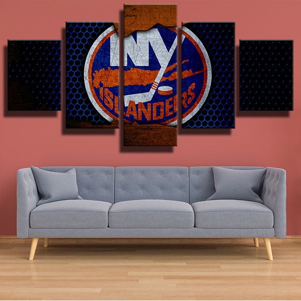 New York Islanders New Badge Emblem Canvas Wall Art