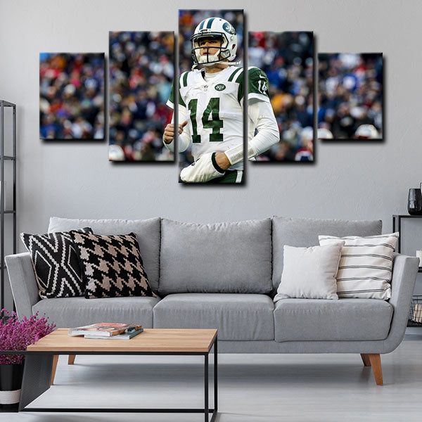 New York Jets Quarterback Sam Darnold Canvas Wall Art
