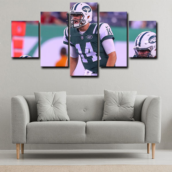 New York Jets Quarterback Sam Darnold Canvas Wall Art