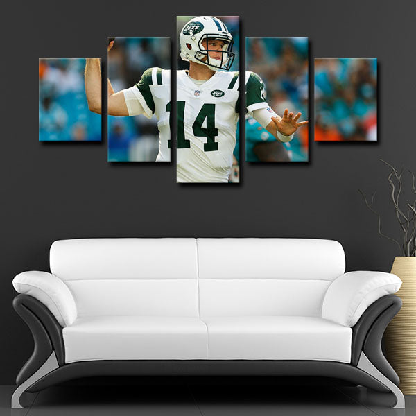New York Jets Quarterback Sam Darnold Canvas Wall Art