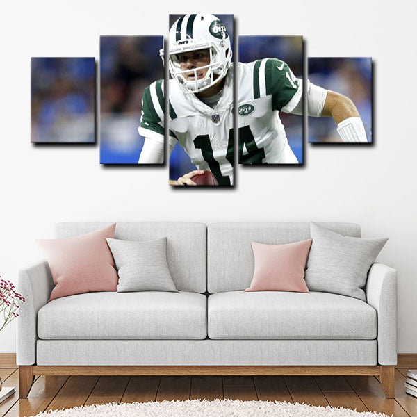 New York Jets Quarterback Sam Darnold Canvas Wall Art
