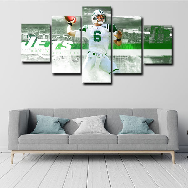 New York Jets Quarterback Sanchize Canvas Wall Art