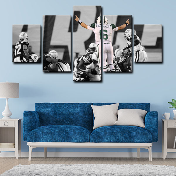 New York Jets Quarterback Sanchize Canvas Wall Art