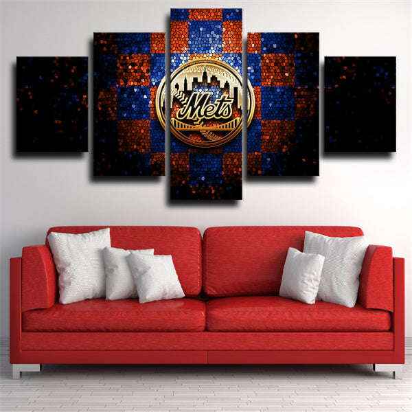 New York Mets Creative Emblem Canvas Wall Art