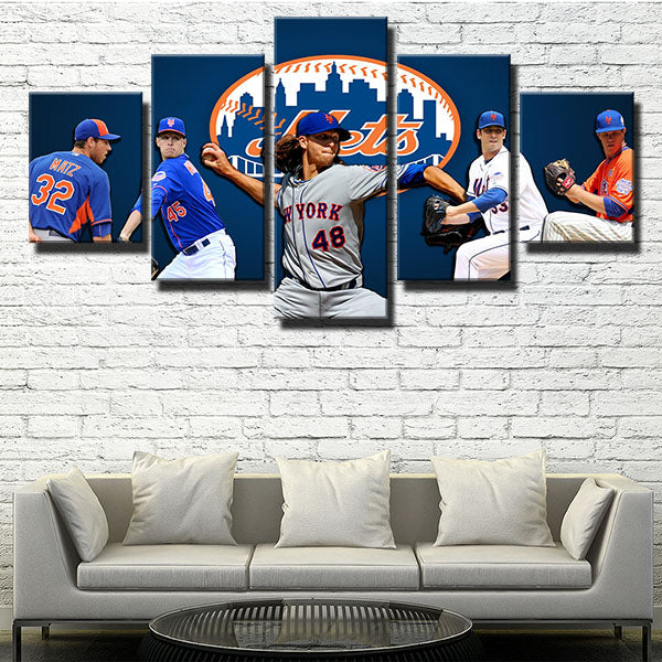 New York Mets Pitcher Degrominator Jacob Degrom Canvas Wall Art