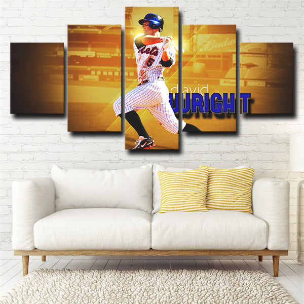 New York Mets Third Baseman David Wright Canvas Wall Art