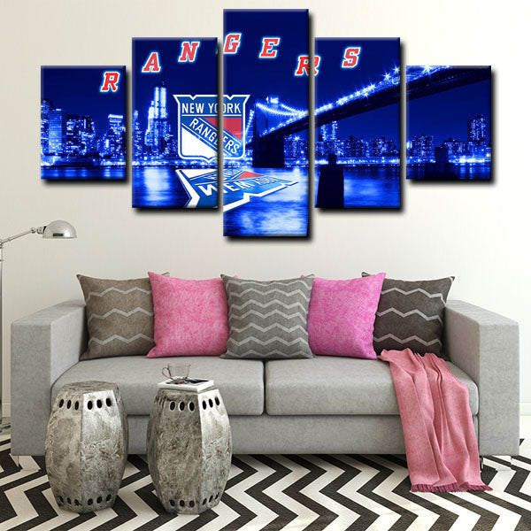 New York Rangers Emblem Canvas Wall Art