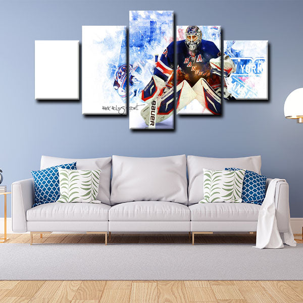 New York Rangers Goaltender King Henrik Henrik Lundqvist Canvas Wall Art