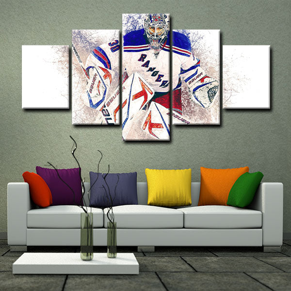 New York Rangers Goaltender King Henrik Henrik Lundqvist Canvas Wall Art