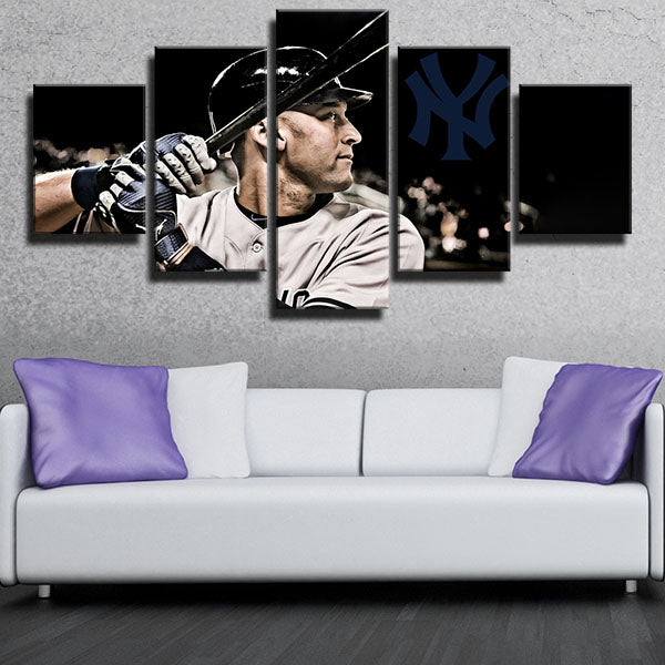 New York Yankees Shortstop Mlb The Captain Derek Jeter Canvas Wall Art