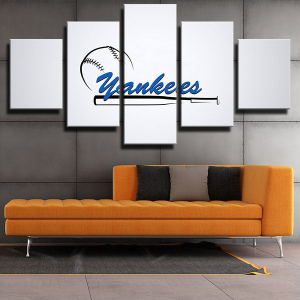 New York Yankees Simple Drawing Emblem Canvas Wall Art