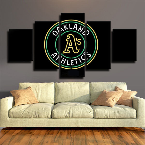 Oakland Athletics Black Symbol Canvas Wall Art