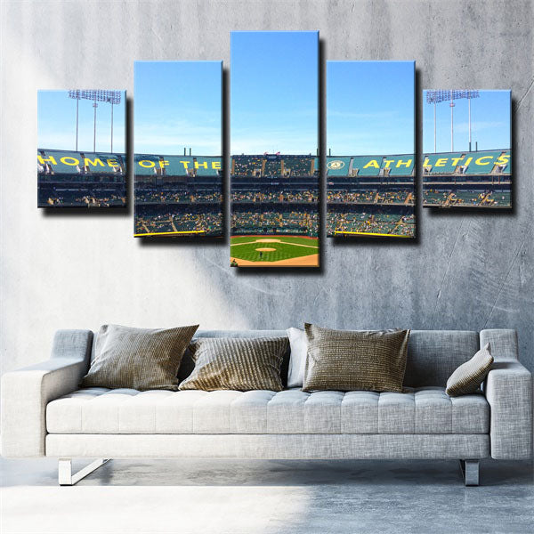 Oakland Athletics Court Badge Canvas Wall Art
