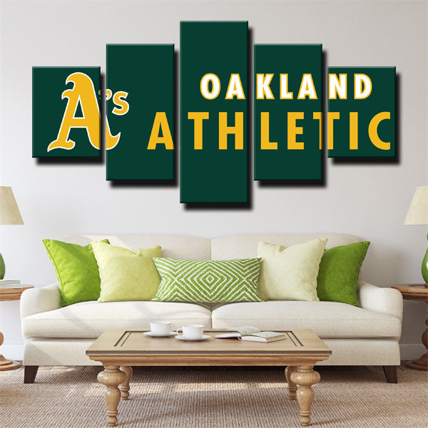 Oakland Athletics Grenn Emblem Canvas Wall Art