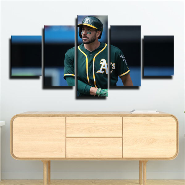 Third Baseman Dj Rookie Matt Chapman Portrait Canvas Wall Art