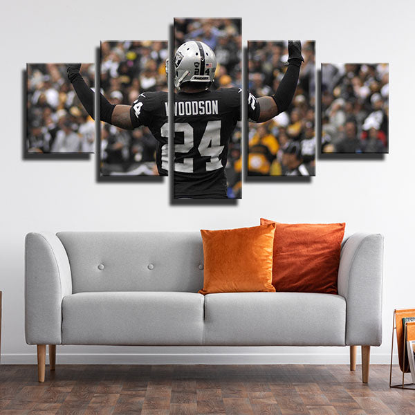 Oakland Raiders Cornerback Woodson Canvas Wall Art