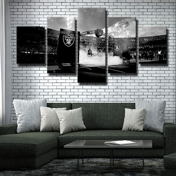 Oakland Raiders Home Court Emblem Canvas Wall Art