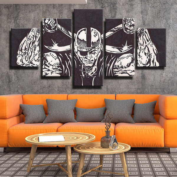 Oakland Raiders Personalization Emblem Canvas Wall Art