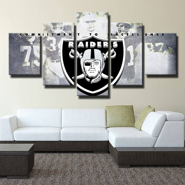 Oakland Raiders Player Emblem Canvas Wall Art