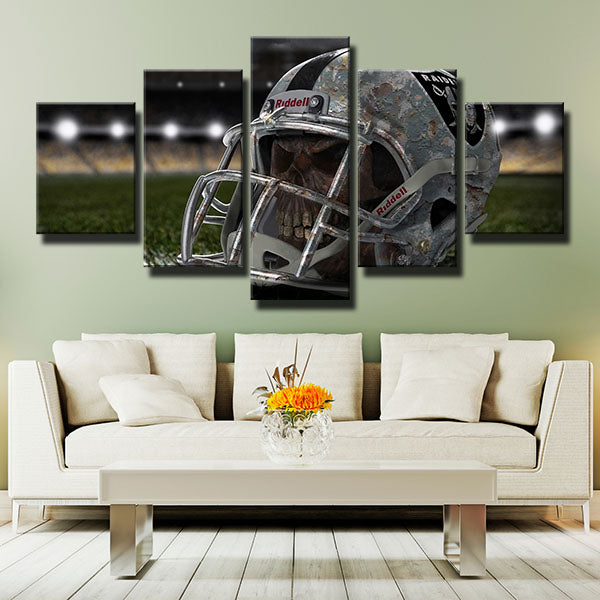 Oakland Raiders Skull Helmet Emblem Canvas Wall Art