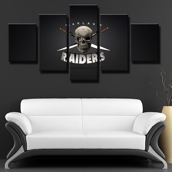 Oakland Raiders True Skull Emblem Canvas Wall Art
