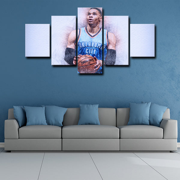 Oklahoma City Thunder Guard Beastbrook Westbrook Canvas Wall Art
