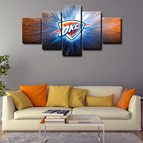 Oklahoma City Thunder Symbol Canvas Wall Art