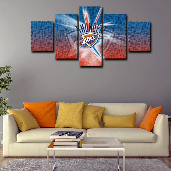 Oklahoma City Thunder Team Emblem Canvas Wall Art