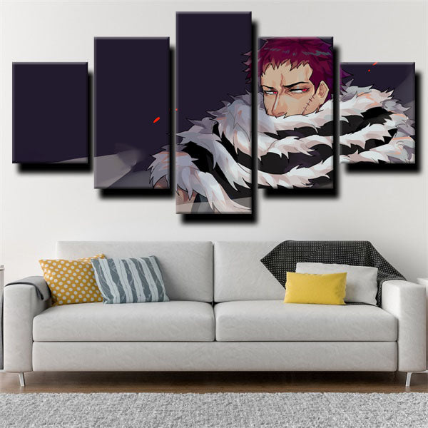 One Piece Charlotte Katakuri Black Canvas Wall Art