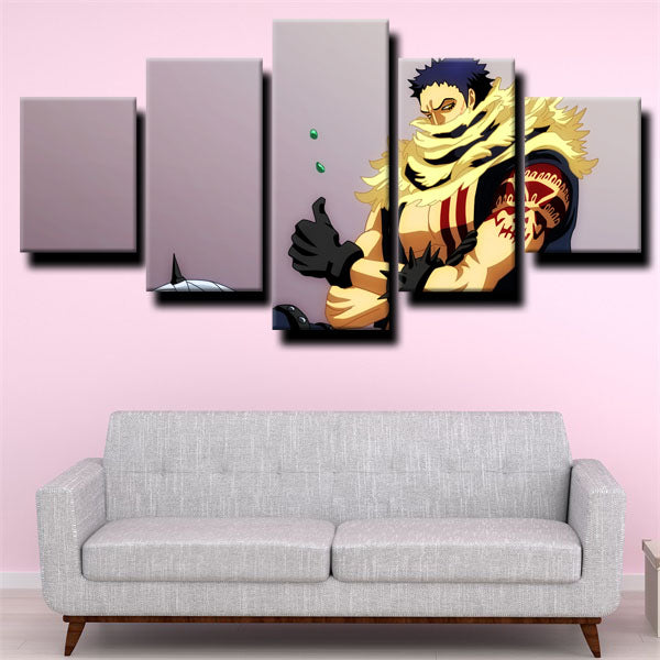 One Piece Charlotte Katakuri Gray Canvas Wall Art