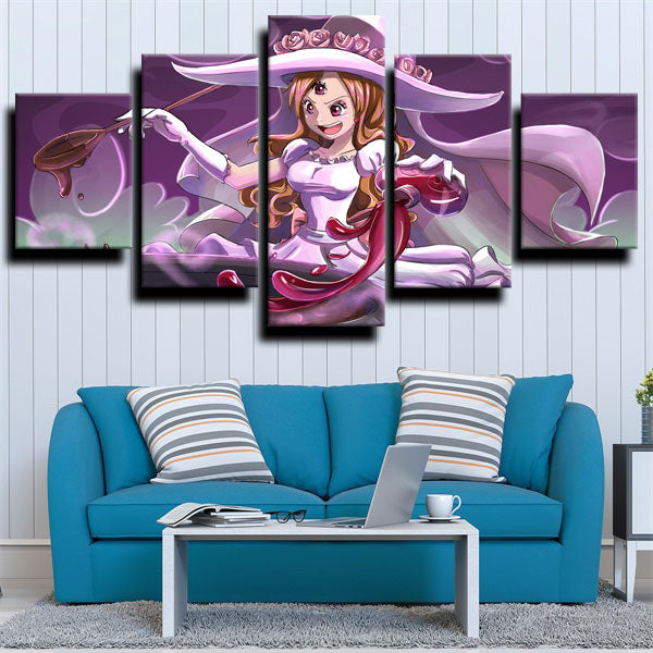 One Piece Charlotte Pudding Purple Canvas Wall Art