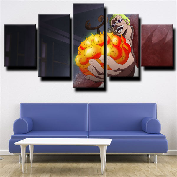 One Piece Donquixote Doflamingo Gray Canvas Wall Art
