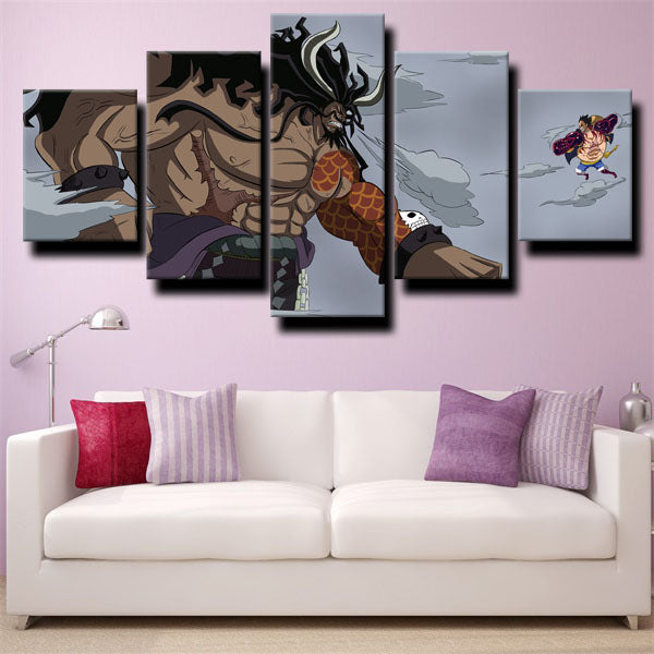 One Piece Kaido Gray Canvas Wall Art One Piece Kaido Gray Canvas Wall Art