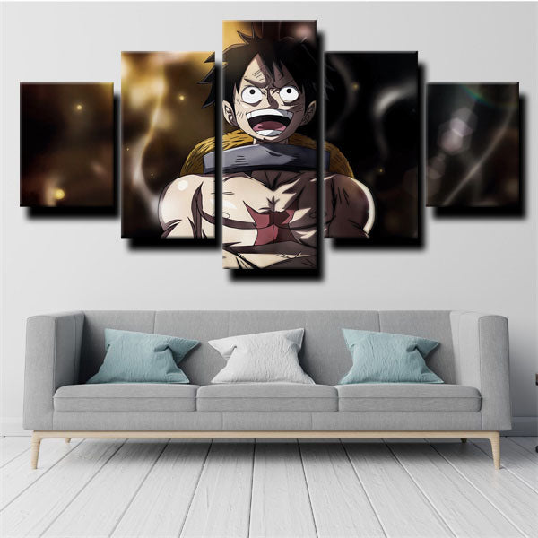 One Piece Monkey D. Luffy Black Painting Canvas Wall Art