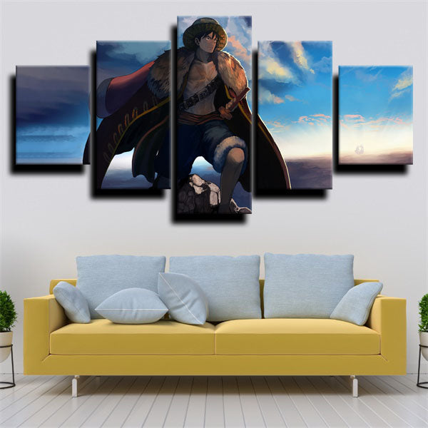 One Piece Monkey D. Luffy Straw Hat Canvas Wall Art