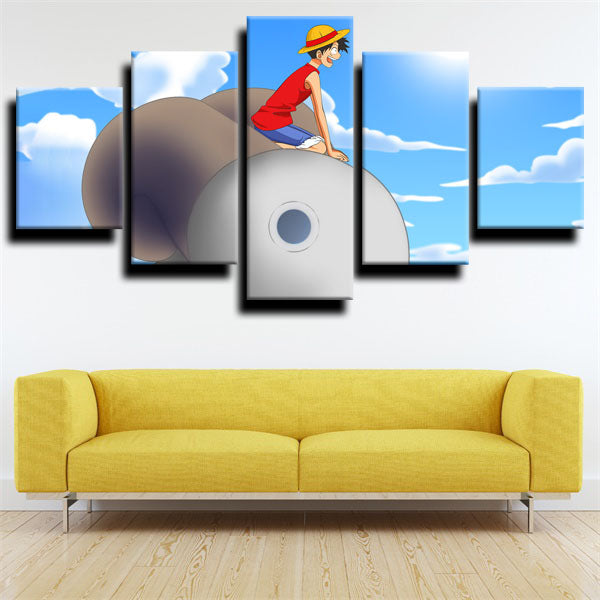One Piece Monkey D. Luffy White Canvas Wall Art