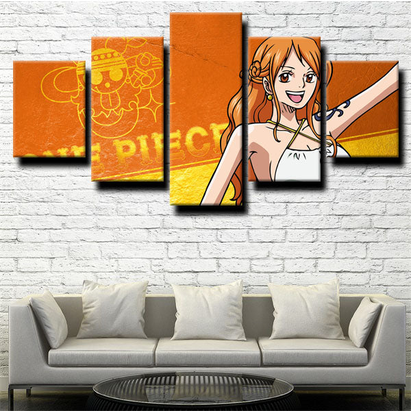 One Piece Nami Orange Canvas Wall Art